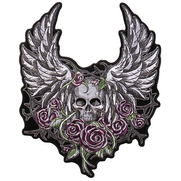 Hot Leathers Skull Wings 8 x10  Patch Online now