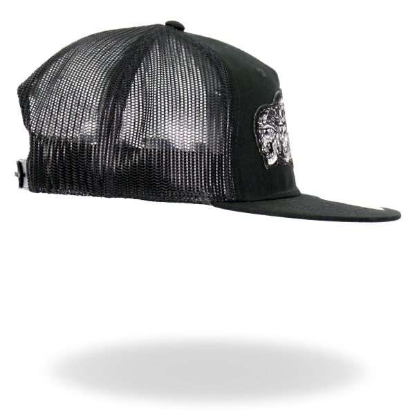 Hot leathers Black 5 Skulls Straight Snapback Hat GSH2034 Sale - Image 5