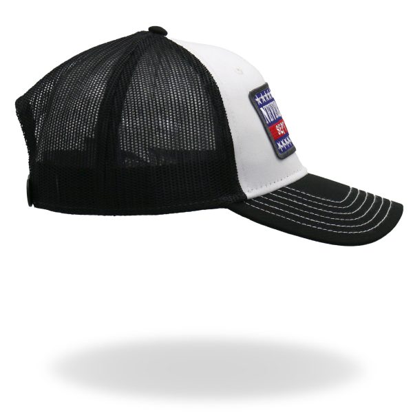 Hot Leathers Black And White Never Forget 9-11 Trucker Hat GSH1047 For Discount - Image 5