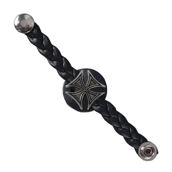 Hot Leathers Braided Iron Cross Vest Extender Online Hot Sale
